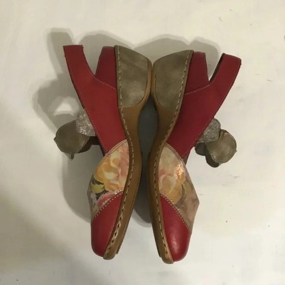 Rieker Women's Shoes, Sling Pumps red & mettalic size 37 - Picture 5 of 10